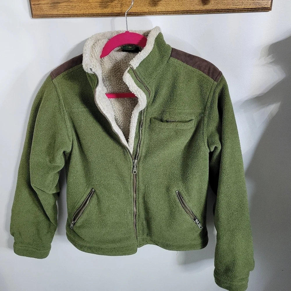 Cabela's Kid's Green Fleece Jacket, Size L